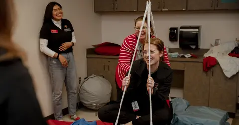 occupational therapists with a patient