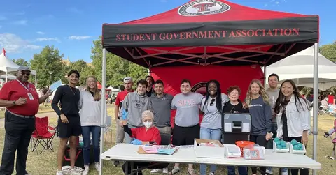 group photo of TTU system individuals participating in the vaccine clinic