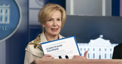 Deborah L. Birx, M.D., speaking at a podium