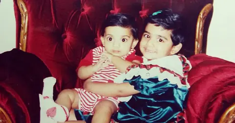 Stacy and Steven Philip as children sitting together