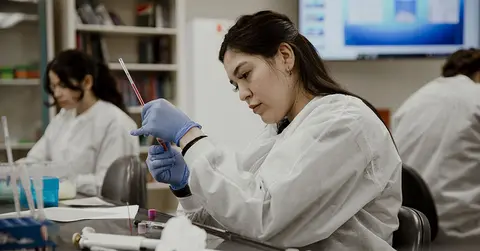 woman working in medical lab