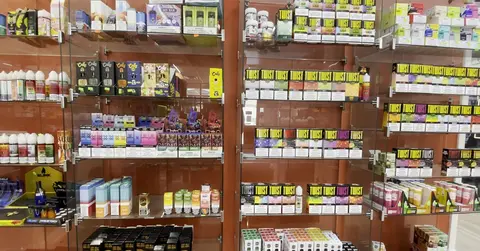 shelf of delta 8 products
