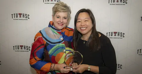 President Lori Rice-Spearman and Elise Cheng