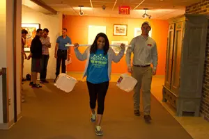 Dollar-a-Day participants were asked to overcome simulated barriers before sitting down to eat dinner.