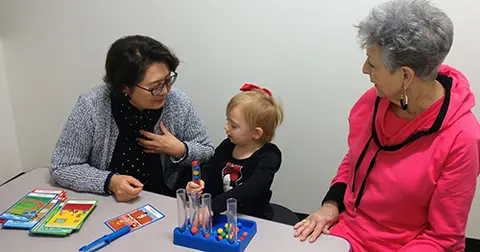 Dr. Lee with young patient