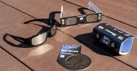 Safety gear for eyes when viewing an eclipse