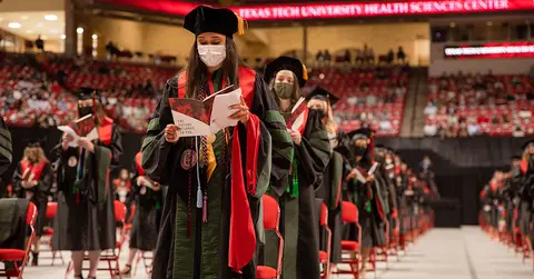 students during TTUHSC School of Health Professions graduation ceremony