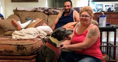 Stephen & Amanda Green and their dog.
