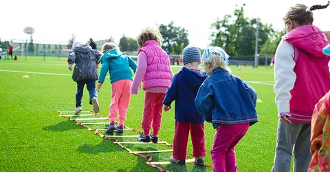 children playing outside