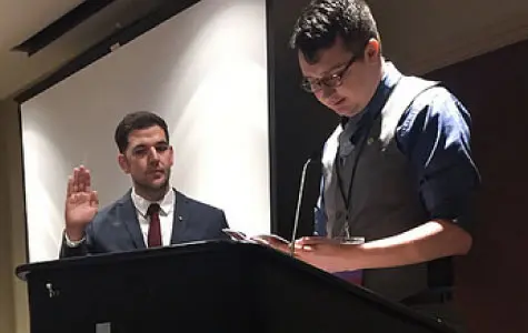 Kyle Kleckner is sworn in.