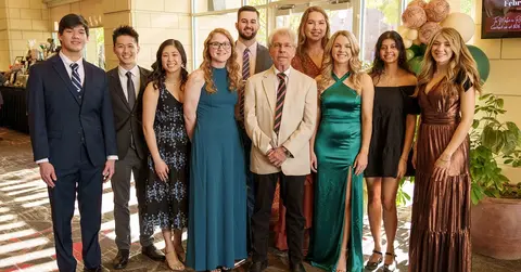 Dean Berk in group photo with School of Medicine students for Lubbock City Lights