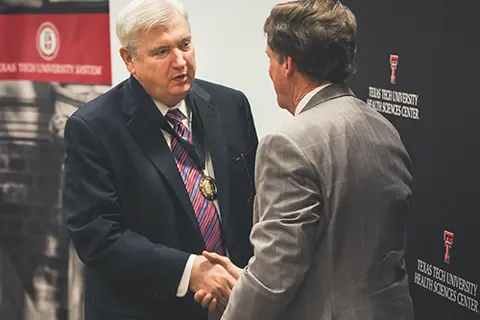 Richard D. Leff, Pharm.D., with TTU System Chancellor Robert L. Duncan