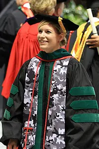 Graduating military students received recognition and wore special stoles during the commencement ceremony.