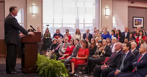 Mitchell Announces Dual Role As Chancellor One Year Ago