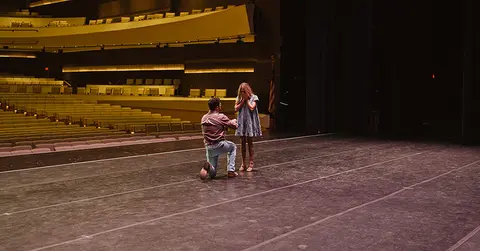 Natalie Chestnutt and fiance during proposal