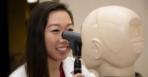 physician assistant student at work