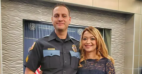 Dulce Senclair and her husband smiling