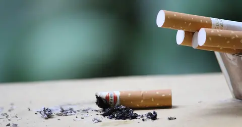 used cigarettes in an ashtray