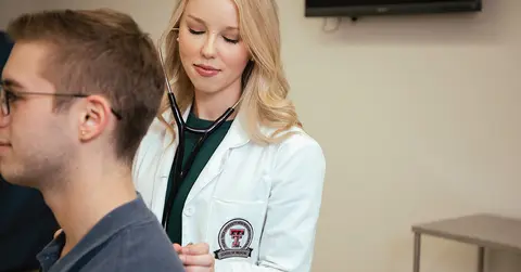 TTUHSC family medicine doctor with a patient