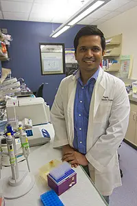 Tagde took home top honors in the Basic Sciences Senior category for his research on multiple myeloma, a cancer of the plasma cell.