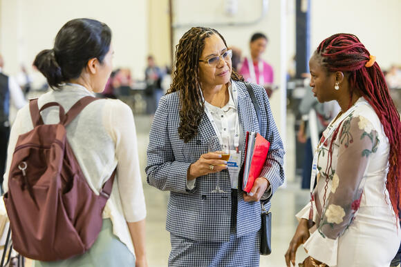 TTUHSC DailyDose Dr. Naima Moustaid-Moussa talking to event attendees ASN Presidency 2025-2026