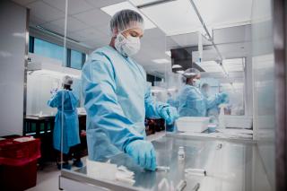 student in lab