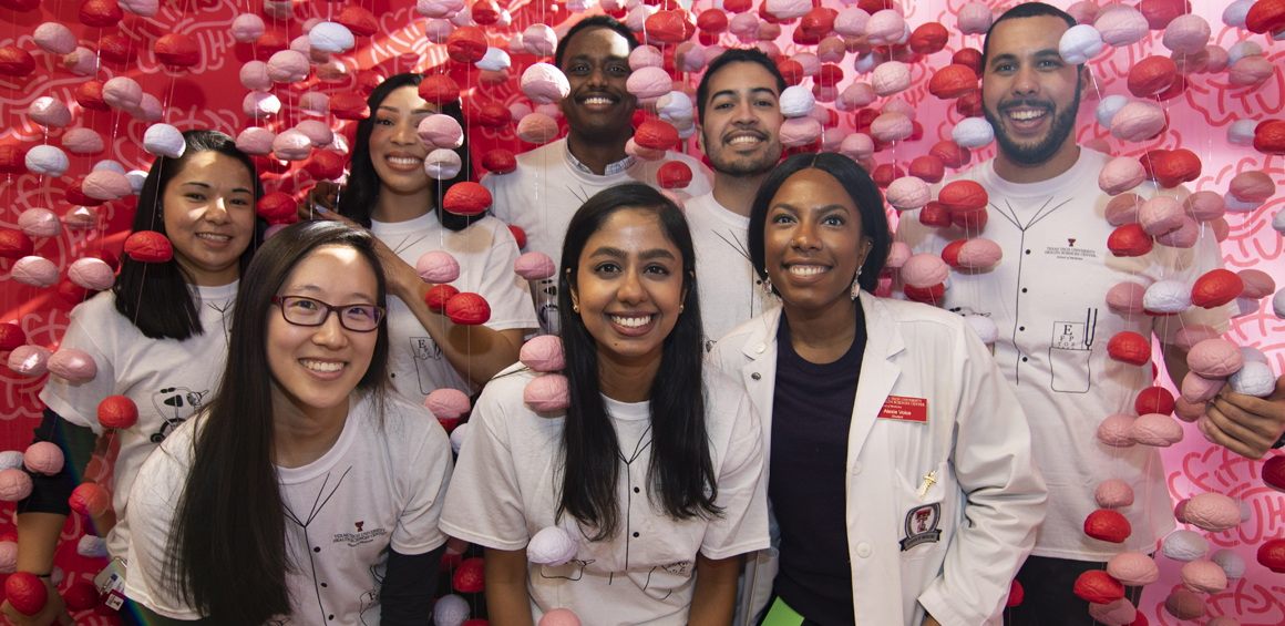 TTUHSC medical students in an immersive display